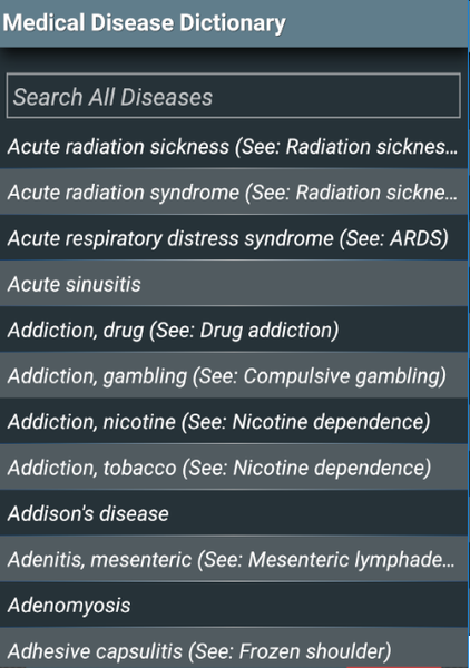 Medical Disease Dictionary - عکس برنامه موبایلی اندروید