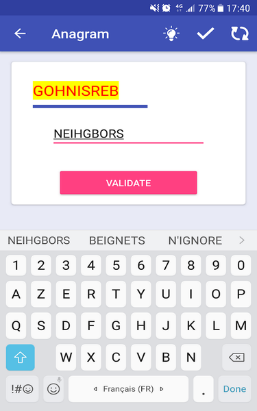 Anagram - Words Finder - Gameplay image of android game