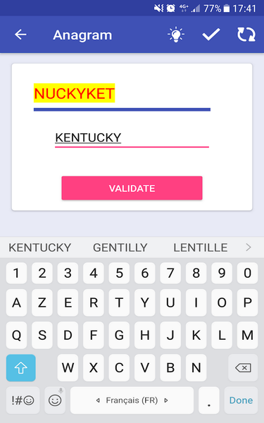 Anagram - Words Finder - Gameplay image of android game