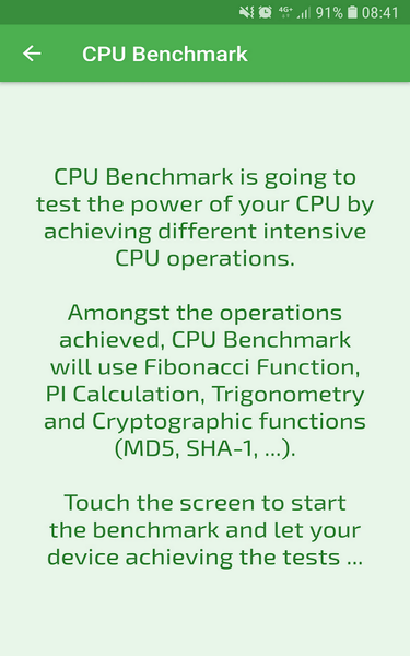 CPU Benchmark - Image screenshot of android app