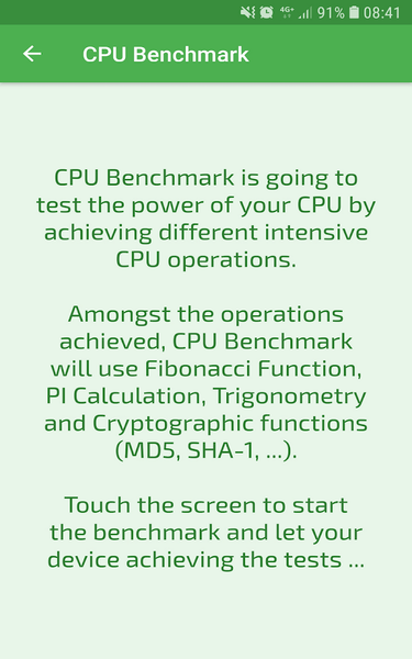 CPU Benchmark - Image screenshot of android app