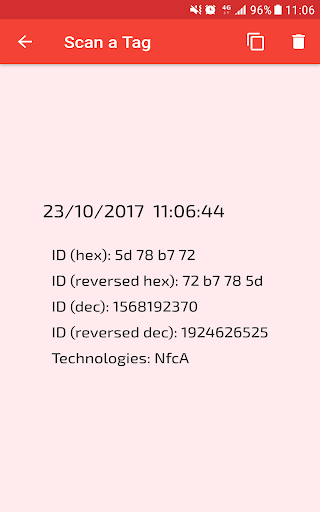 NFC Reader - Image screenshot of android app