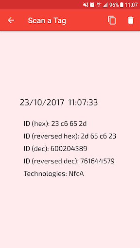 NFC Reader - Image screenshot of android app