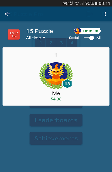 15 Puzzle (Game of Fifteen) - Gameplay image of android game