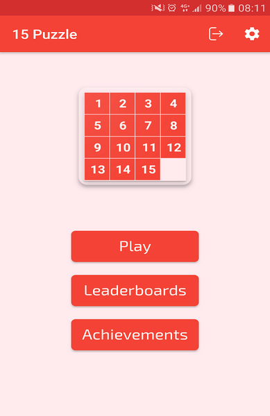 15 Puzzle (Game of Fifteen) - Gameplay image of android game
