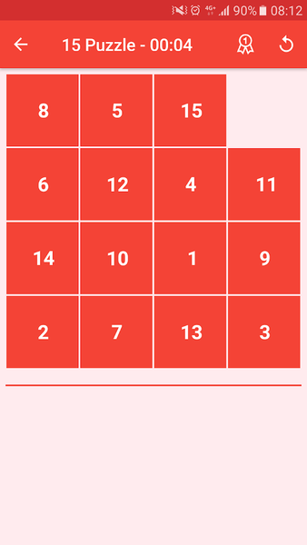 15 Puzzle (Game of Fifteen) - Gameplay image of android game