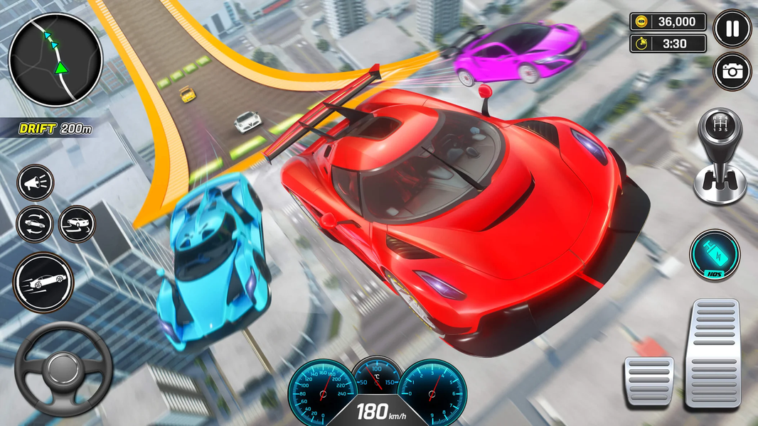 Superhero Car Ramp Stunt Games - Gameplay image of android game