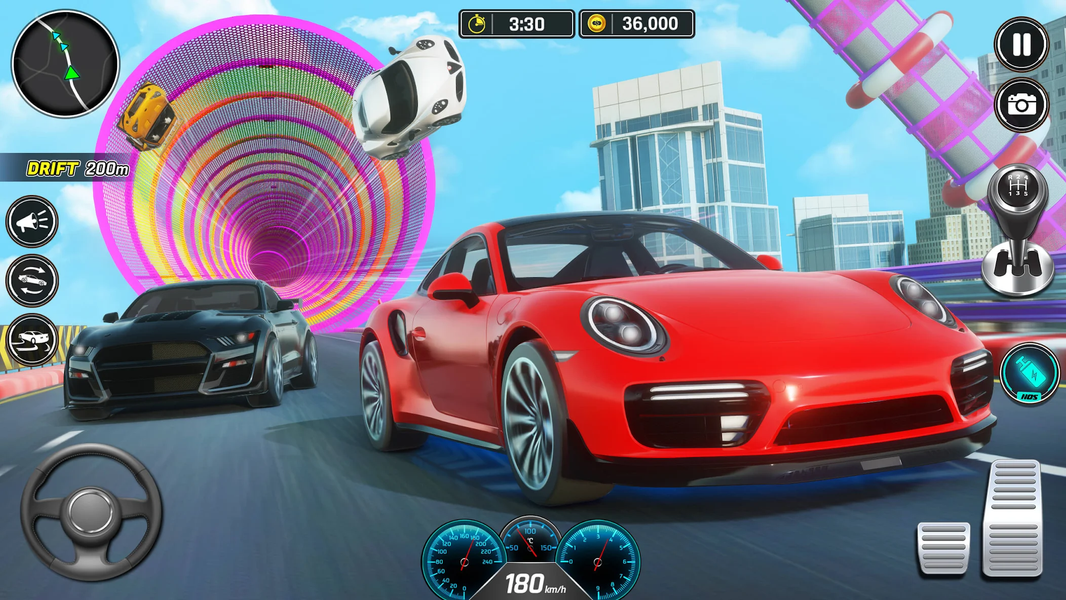 Superhero Car Ramp Stunt Games - Gameplay image of android game