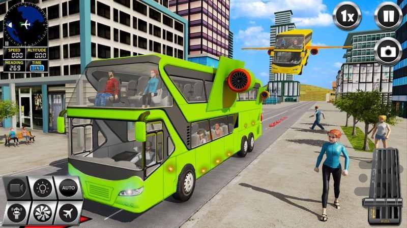 بازی اتوبوس پرنده : ماشین بازی - Gameplay image of android game
