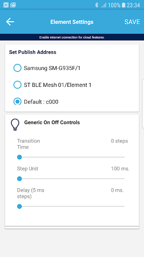 ST BLE Mesh - Image screenshot of android app