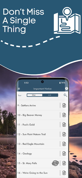Glacier National Park GPS Tour - عکس برنامه موبایلی اندروید