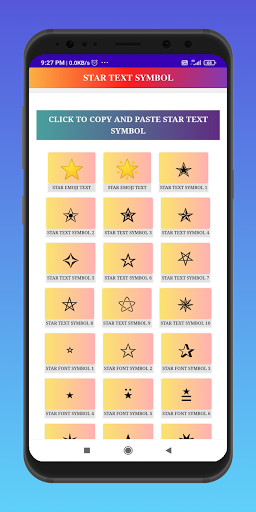 Star Text Symbol & Star Emoji Text (Copy & Paste) - عکس برنامه موبایلی اندروید
