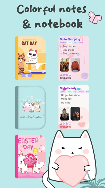 Cute Notes Notebook & Organize - عکس برنامه موبایلی اندروید