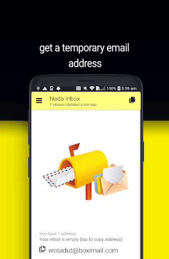 inboxes temp mail - by nada - Image screenshot of android app