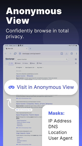Startpage - عکس برنامه موبایلی اندروید