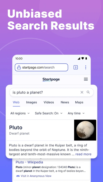 Startpage - عکس برنامه موبایلی اندروید