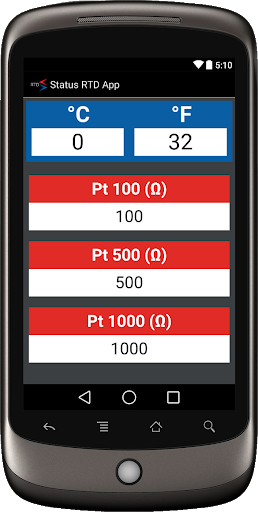 RTD Pt100 Converter - Image screenshot of android app