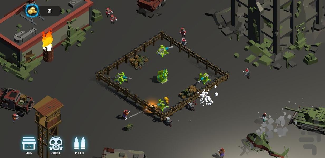 بازی دفاع در برابر زامبی - Gameplay image of android game