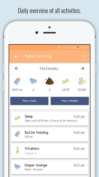 Baby Care Log & Tracker - Image screenshot of android app