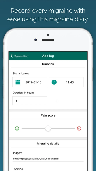 Migraine Diary - Image screenshot of android app