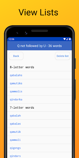 Word Checker (for Scrabble) - Gameplay image of android game