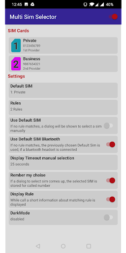 Dual Sim / Multi Sim Selector - Image screenshot of android app