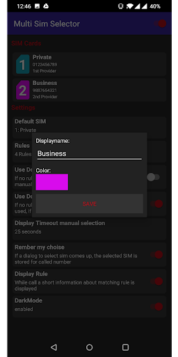Dual Sim / Multi Sim Selector - Image screenshot of android app