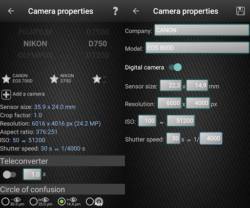 Photographer's companion - عکس برنامه موبایلی اندروید