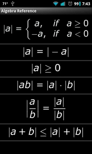 Algebra Reference - عکس برنامه موبایلی اندروید