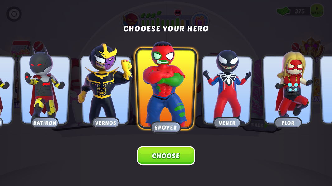 Stick Hero: Comic Superhero - Gameplay image of android game