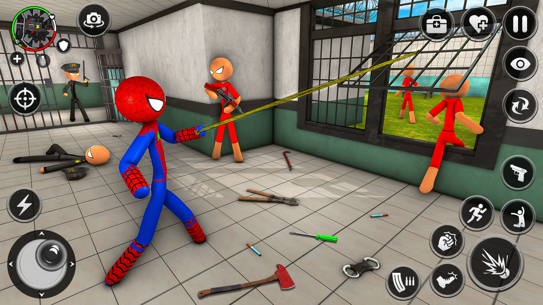 Spider Stick Hero Prison Break - Gameplay image of android game