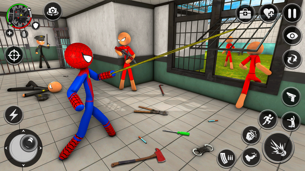 Spider Stickman Prison Break - Gameplay image of android game