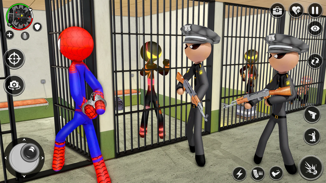 Spider Stickman Prison Break - Gameplay image of android game