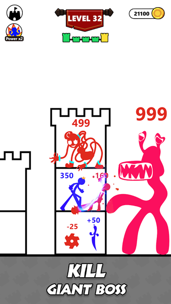 Stick Tower Hero War - Gameplay image of android game