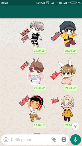 Love Cute Korean Chibi Kpop Sticker - Image screenshot of android app