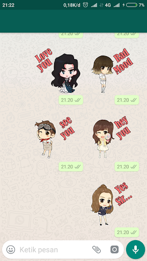 Love Cute Korean Chibi Kpop Sticker - Image screenshot of android app