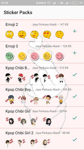 Love Cute Korean Chibi Kpop Sticker - Image screenshot of android app