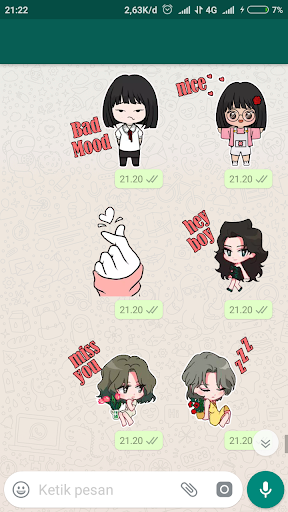 Love Cute Korean Chibi Kpop Sticker - Image screenshot of android app