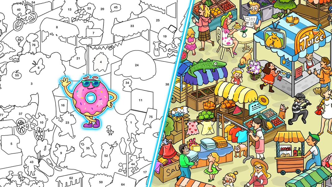 Sticker Puzzle: Colorful Book - Gameplay image of android game
