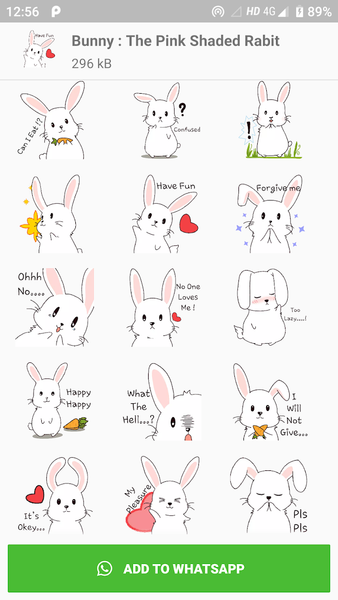 WASticker.ly Bunny Stickers - Image screenshot of android app