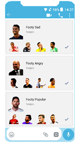 Football Players Stickers For Whatssapp - عکس برنامه موبایلی اندروید
