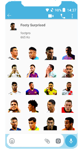 Football Players Stickers For Whatssapp - عکس برنامه موبایلی اندروید