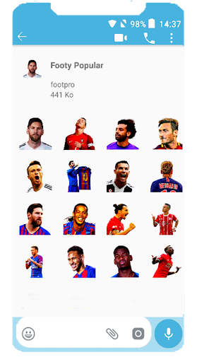 Football Players Stickers For Whatssapp - عکس برنامه موبایلی اندروید