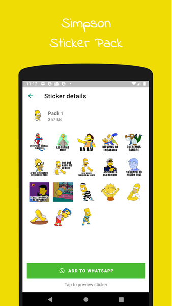 Stickers Simpson Pack 2022 - عکس برنامه موبایلی اندروید