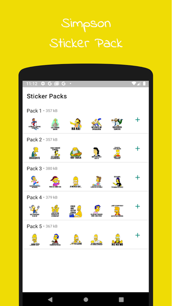 Stickers Simpson Pack 2022 - عکس برنامه موبایلی اندروید