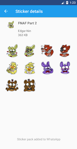 WAStickers - Fnaf Stickers - Image screenshot of android app