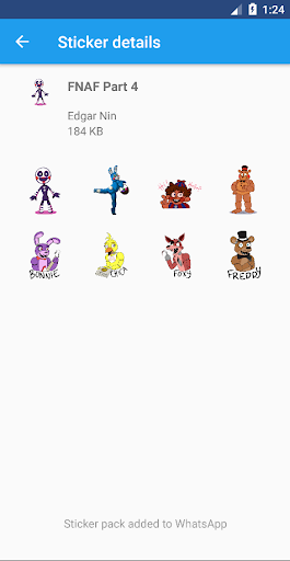 WAStickers - Fnaf Stickers - Image screenshot of android app