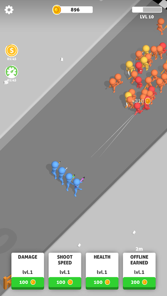 Idle Army: Stickman Gunners - Gameplay image of android game