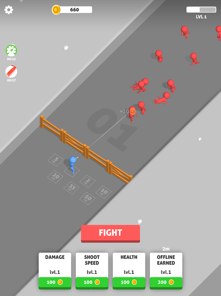 Idle Army: Stickman Gunners - Gameplay image of android game