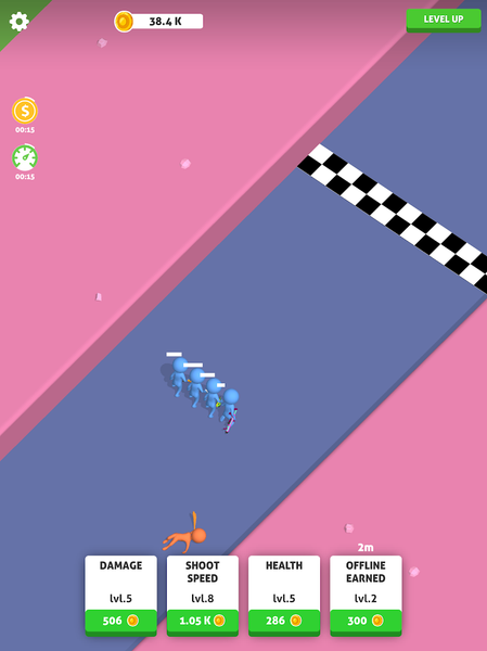 Idle Army: Stickman Gunners - Gameplay image of android game